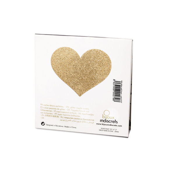 BIJOUX - INDISCRETS FLASH GOLDEN HEART NIPPLE COVERS - Amore24