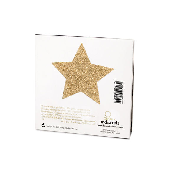 BIJOUX - INDISCRETS FLASH GOLDEN STAR NIPPLE COVERS - Amore24