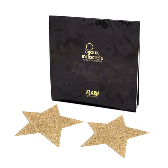 BIJOUX - INDISCRETS FLASH GOLDEN STAR NIPPLE COVERS - Amore24