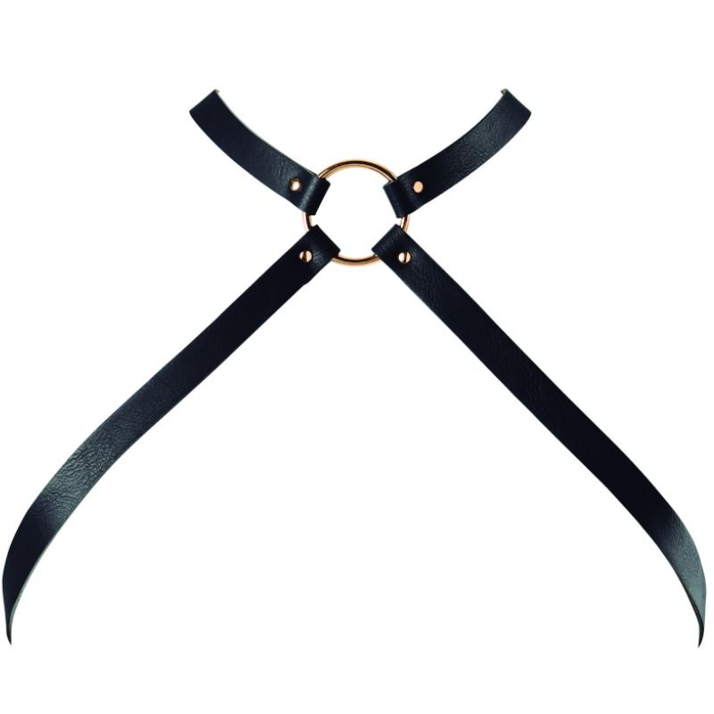 BIJOUX - INDISCRETS MAZE CROSSED CHEST HARNESS BLACK - Amore24
