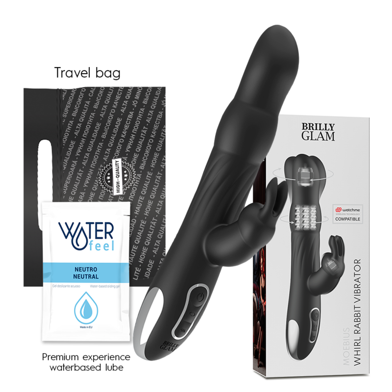 BRILLY GLAM- MOEBIUS RABBIT VIBRATOR & ROTATOR COMPATIBLE WITH WATCHME WIRELESS TECHNOLOGY - Amore24