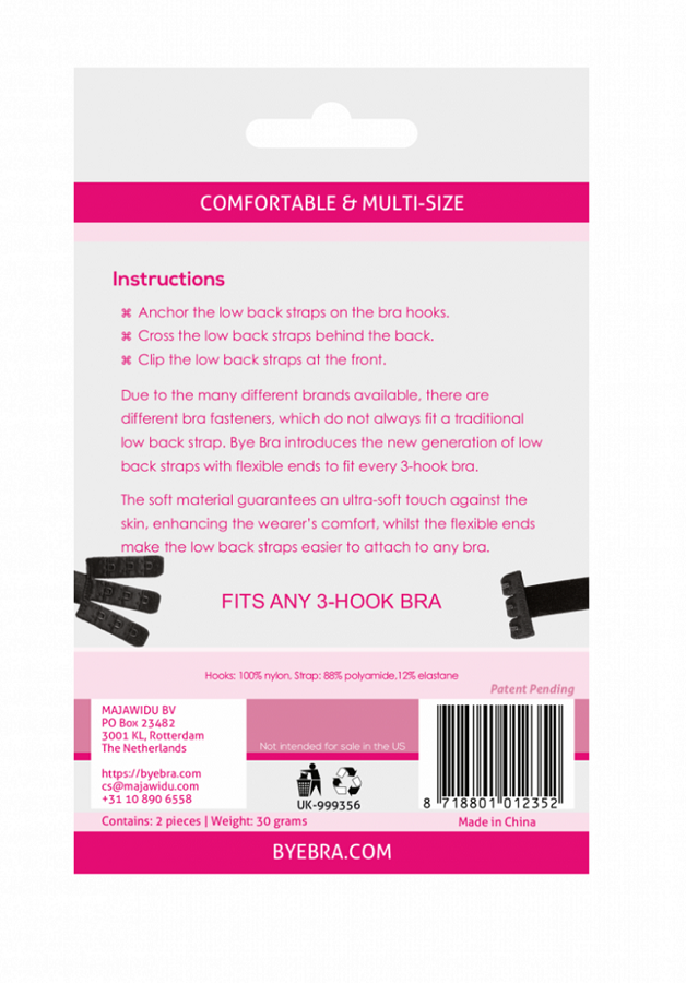 BYE-BRA - OPEN BACK BRA ADAPTER BLACK & WHITE - Amore24