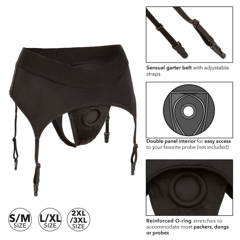 CALEXOTICS - BOUNDLESS THONG WITH GARTER L/XL - Amore24