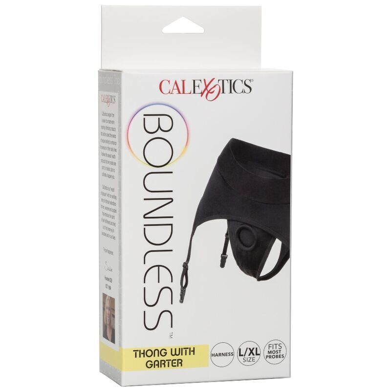 CALEXOTICS - BOUNDLESS THONG WITH GARTER S/M - Amore24