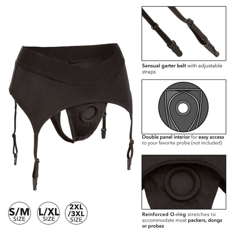 CALEXOTICS - BOUNDLESS THONG WITH GARTER S/M - Amore24