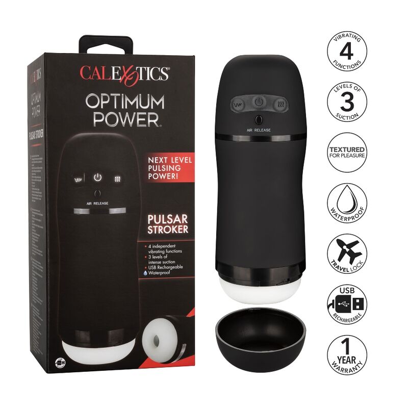 CALEXOTICS - OPTIMUM POWER STROKER VIBRATING AND SUCTION FUNCTIONS - Amore24