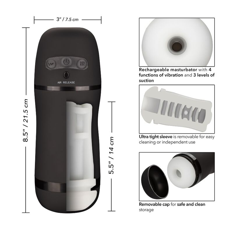 CALEXOTICS - OPTIMUM POWER STROKER VIBRATING AND SUCTION FUNCTIONS - Amore24