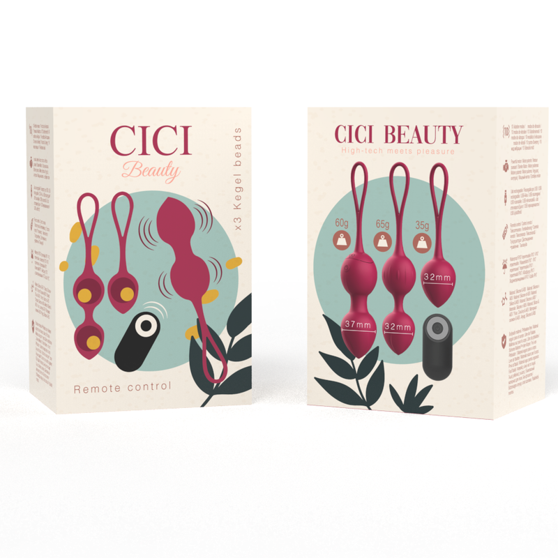 CICI BEAUTY - PREMIUM SILICONE 3 VIBRATING KEGEL BEADS REMOTE CONTROL - Amore24