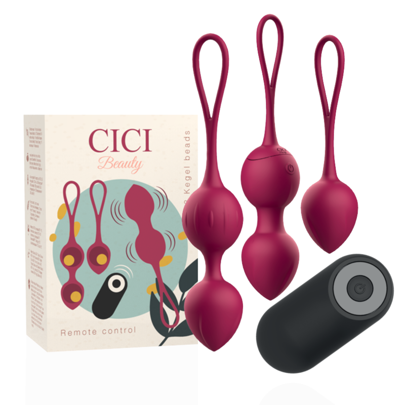 CICI BEAUTY - PREMIUM SILICONE 3 VIBRATING KEGEL BEADS REMOTE CONTROL - Amore24