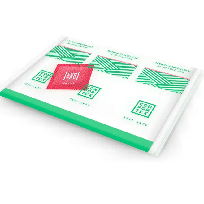 CONFORTEX - DISPOSABLE HYGIENIC SHEETS, INDIVIDUAL BAG + STRAWBERRY CONDOM - Amore24