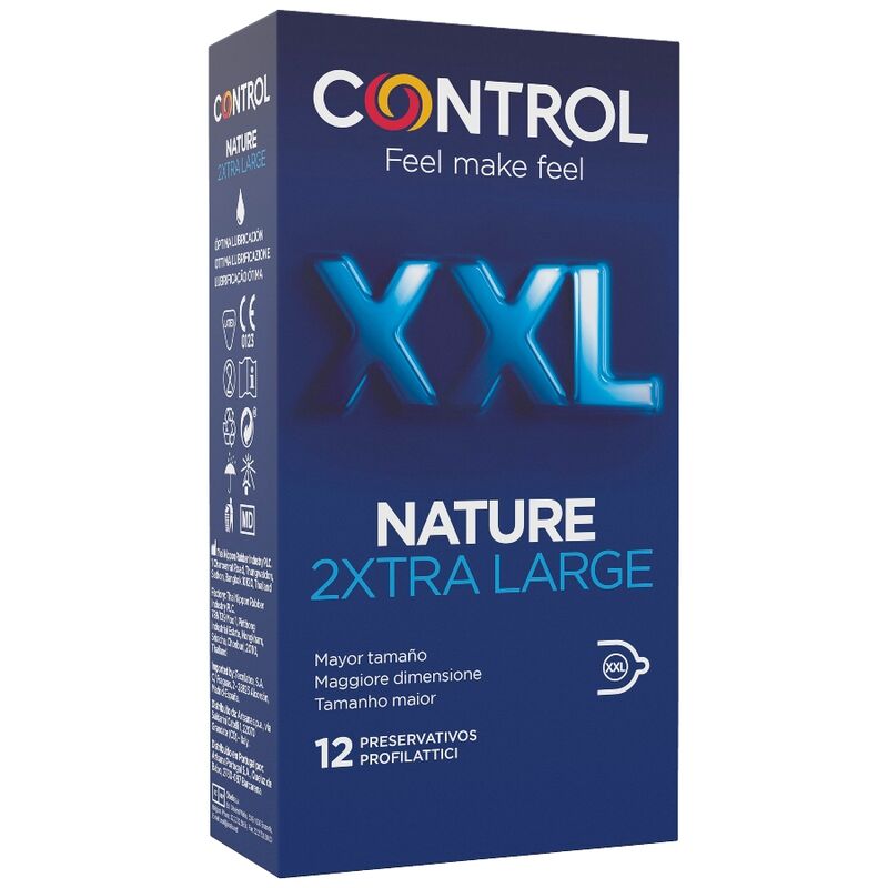 CONTROL - NATURE 2XTRA LARGE XXL CONDOMS - 12 UNITS - Amore24