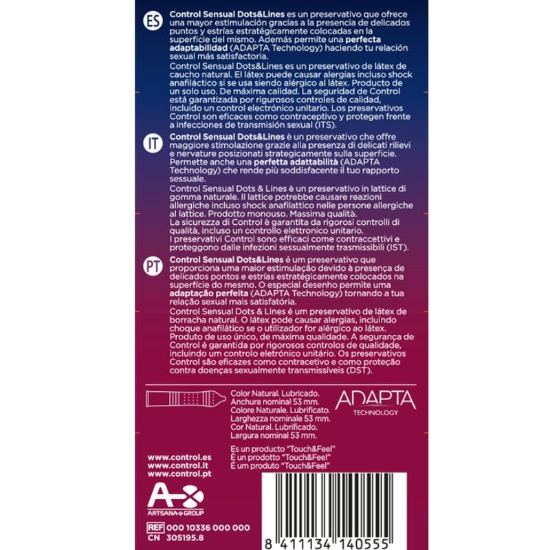 CONTROL - SENSUAL DOTS & LINES POINTS AND STRETCH MARKS 12 UNITS - Amore24