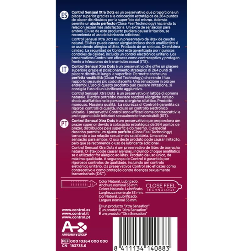 CONTROL - XTRA DOTS 12 UDS - Amore24