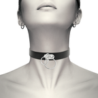 COQUETTE CHIC DESIRE - DOUBLE RING VEGAN LEATHER CHOKER - Amore24