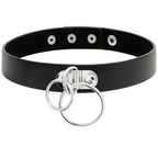 COQUETTE CHIC DESIRE - DOUBLE RING VEGAN LEATHER CHOKER - Amore24