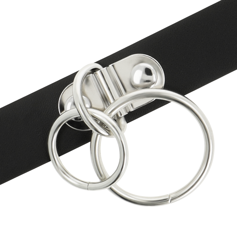COQUETTE CHIC DESIRE - DOUBLE RING VEGAN LEATHER CHOKER - Amore24