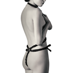 COQUETTE CHIC DESIRE - ELASTIC HARNESS SET AND NIPPLE COVERS BLACK - Amore24