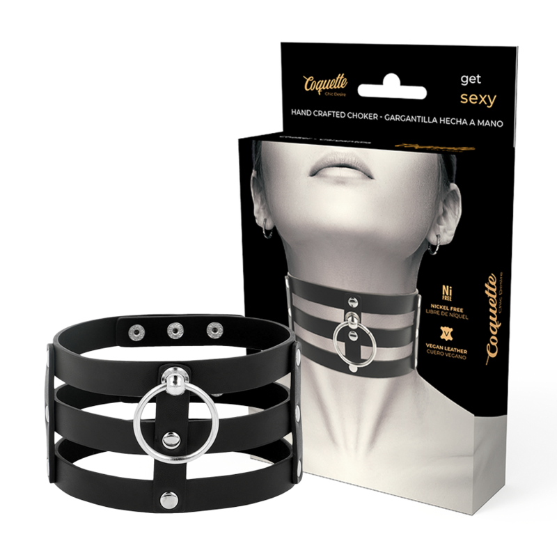 COQUETTE CHIC DESIRE - FETISH STYLE VEGAN LEATHER CHOKER - Amore24