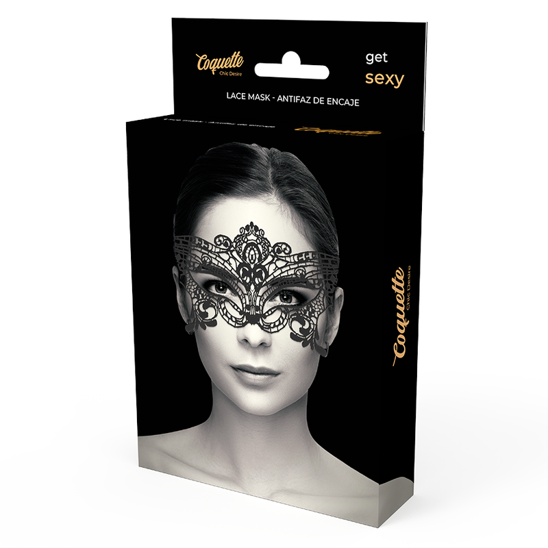 COQUETTE CHIC DESIRE - LACE MASK BLACK - Amore24