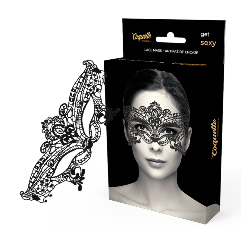 COQUETTE CHIC DESIRE - LACE MASK BLACK - Amore24