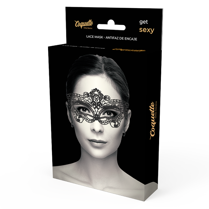 COQUETTE CHIC DESIRE - LACE MASK BLACK - Amore24