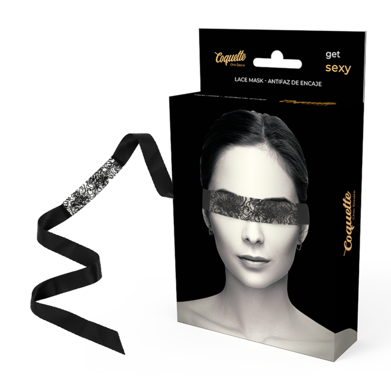 COQUETTE CHIC DESIRE - LACE MASK BLACK - Amore24