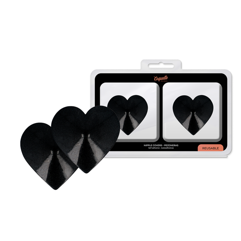 COQUETTE CHIC DESIRE - NIPPLE COVERS BLACK HEARTS - Amore24