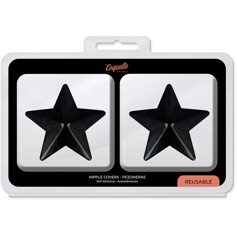 COQUETTE CHIC DESIRE - NIPPLE COVERS BLACK STARS - Amore24