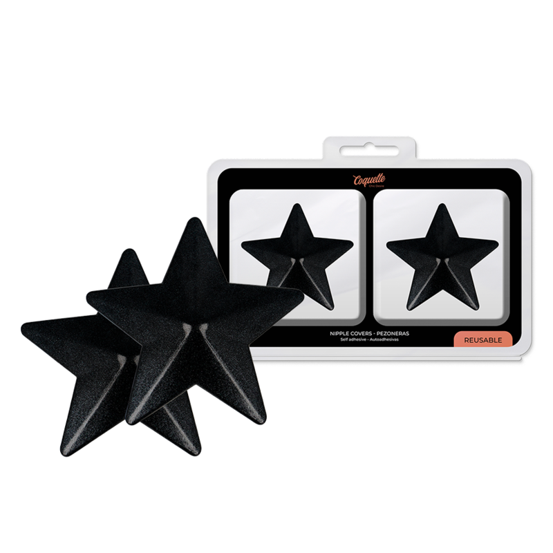 COQUETTE CHIC DESIRE - NIPPLE COVERS BLACK STARS - Amore24