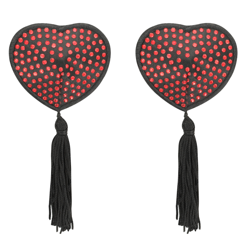 COQUETTE CHIC DESIRE - NIPPLE COVERS HEART BLACK / RED - Amore24