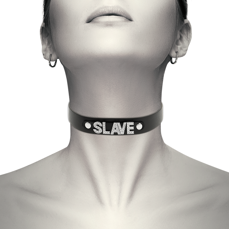 COQUETTE CHIC DESIRE - SLAVE VEGAN LEATHER CHOKER - Amore24