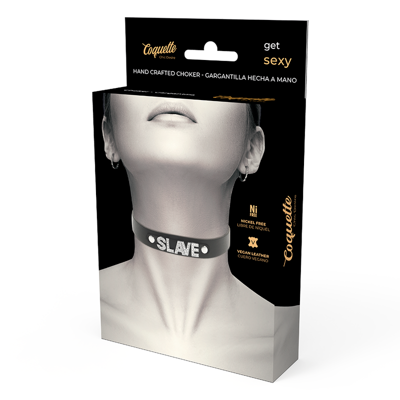 COQUETTE CHIC DESIRE - SLAVE VEGAN LEATHER CHOKER - Amore24