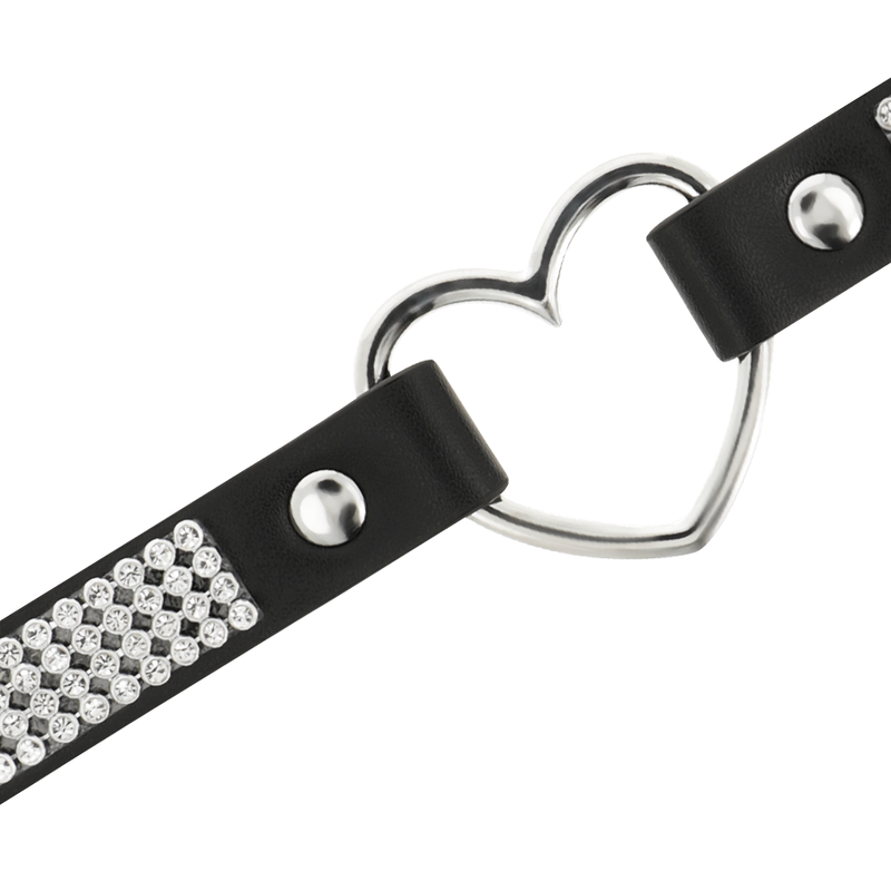 COQUETTE CHIC DESIRE - VEGAN LEATHER CHOKER WITH HEART - Amore24