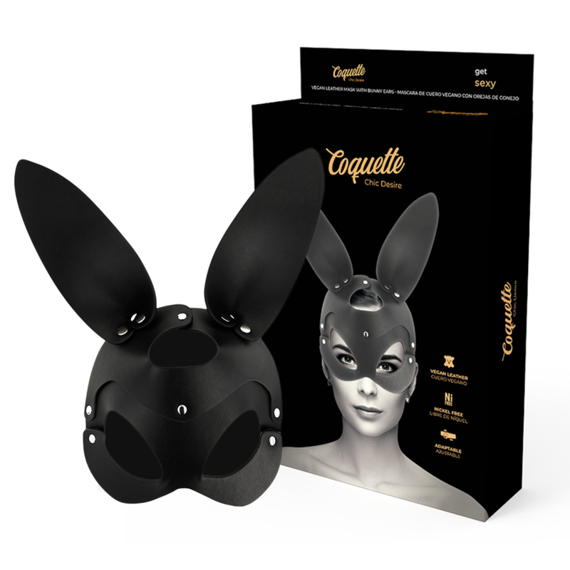 COQUETTE CHIC DESIRE - VEGAN LEATHER MASK WITH BUNNY EARS - Amore24