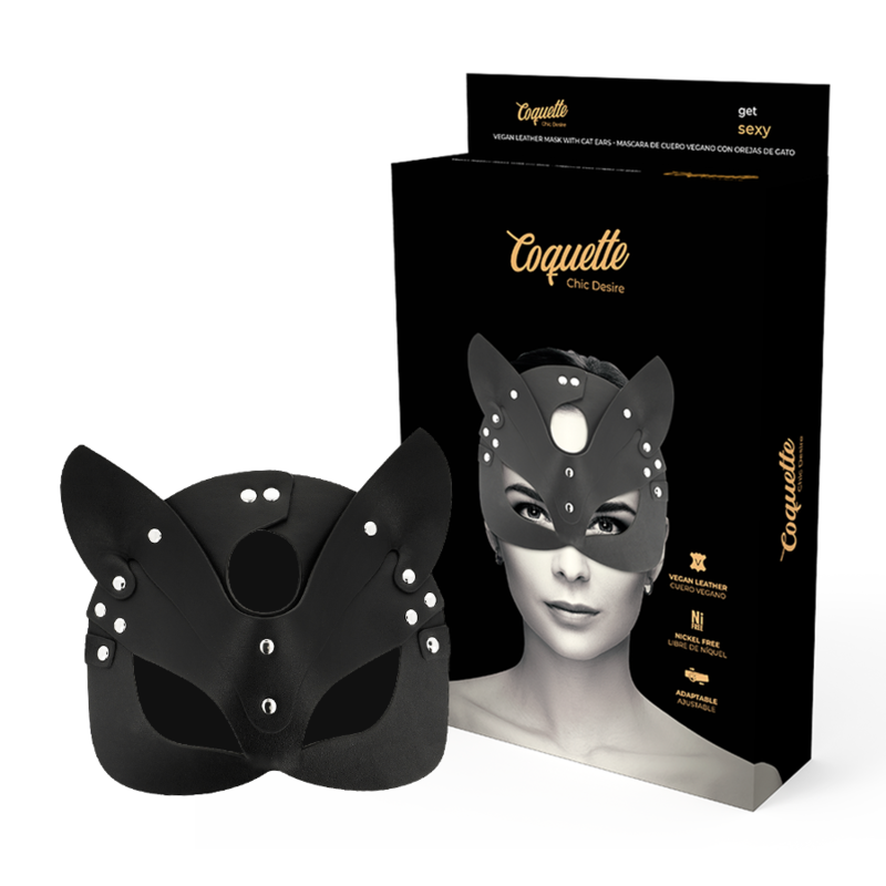 COQUETTE CHIC DESIRE - VEGAN LEATHER MASK WITH BUNNY EARS - Amore24