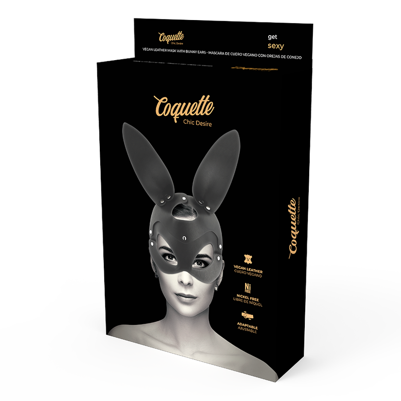COQUETTE CHIC DESIRE - VEGAN LEATHER MASK WITH BUNNY EARS - Amore24