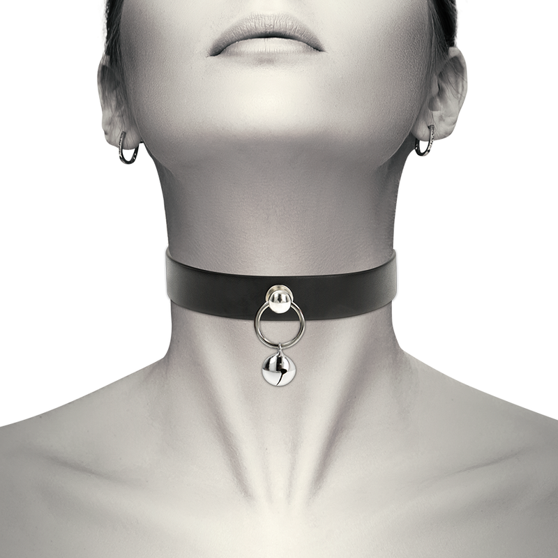 COQUETTE CHIC DESIRE - VEGAN LEATHER NECKLACE WOMAN ACCESSORY RATTLE/HOOP - Amore24