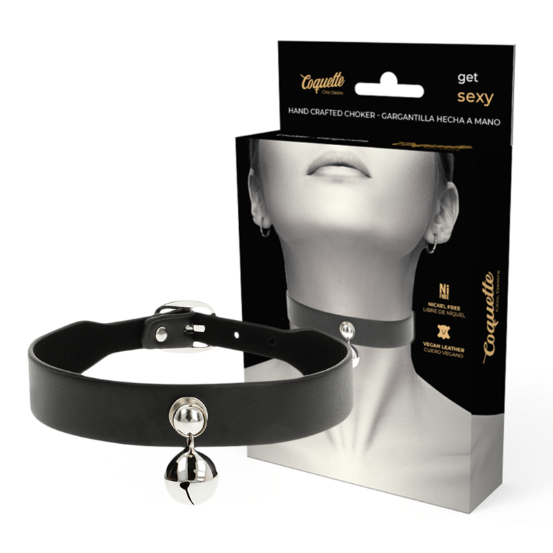 COQUETTE CHIC DESIRE - VEGAN LEATHER NECKLACE WOMAN RATTLE ACCESSORY - Amore24