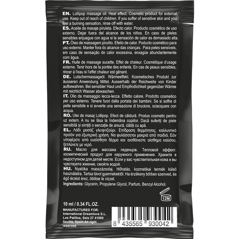 COQUETTE CHIC DESIRE - POCKET LOLLIPOP KISSABLE MASSAGE OIL HEATING SENSATION 10 ML - Amore24