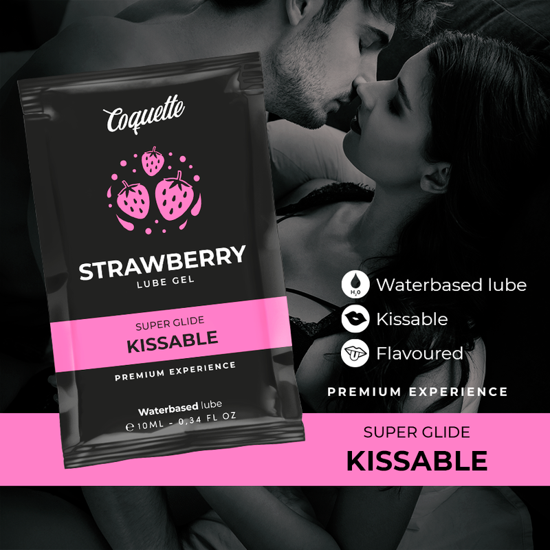 COQUETTE CHIC DESIRE - STRAWBERRY WATER BASED KISSABLE LUBRICANT POCKET 10 ML - Amore24