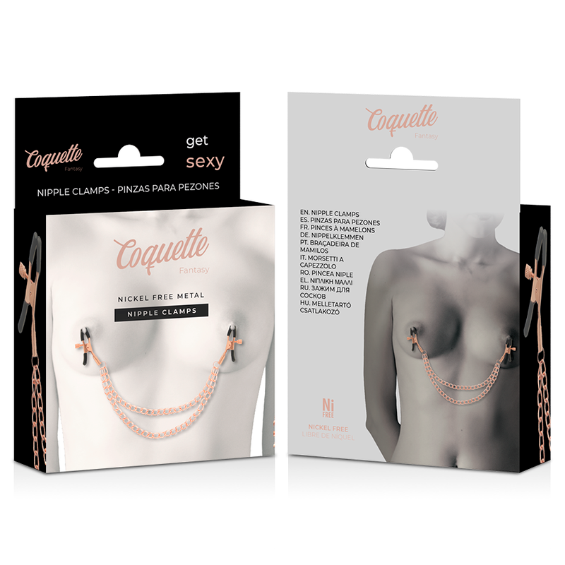 COQUETTE CHIC DESIRE - FANTASY METAL NIPPLE CLIPS WITH CHAIN - Amore24