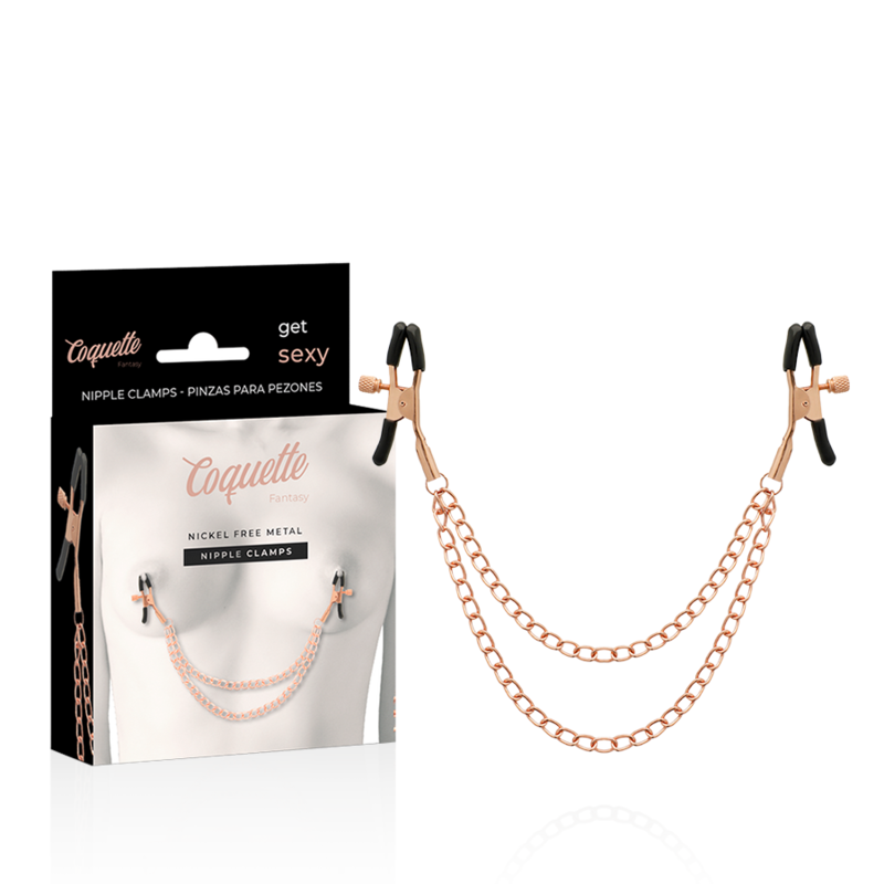 COQUETTE CHIC DESIRE - FANTASY METAL NIPPLE CLIPS WITH CHAIN - Amore24