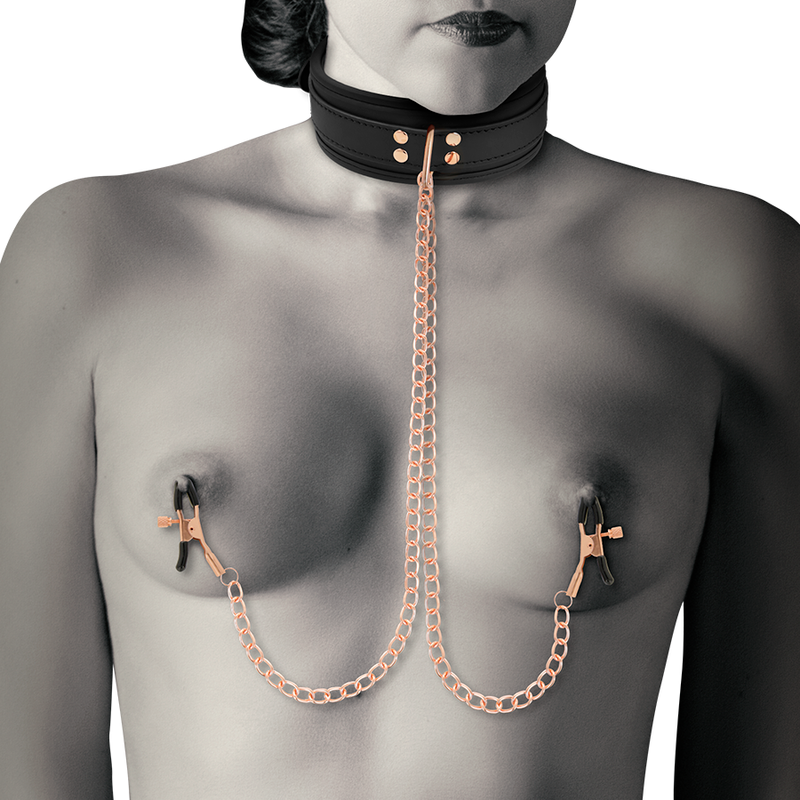 COQUETTE CHIC DESIRE - FANTASY NIPPLE CLAMP NECKLACE WITH NEOPRENE LINING - Amore24