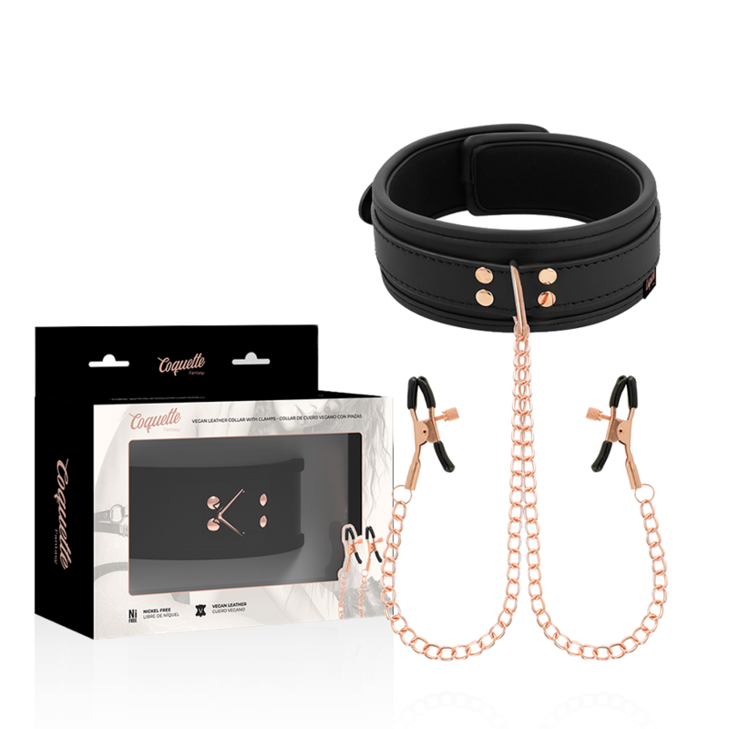 COQUETTE CHIC DESIRE - FANTASY NIPPLE CLAMP NECKLACE WITH NEOPRENE LINING - Amore24