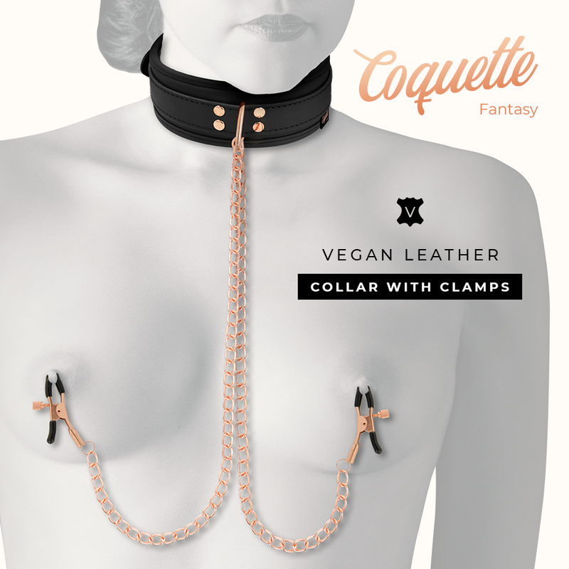 COQUETTE CHIC DESIRE - FANTASY NIPPLE CLAMP NECKLACE WITH NEOPRENE LINING - Amore24