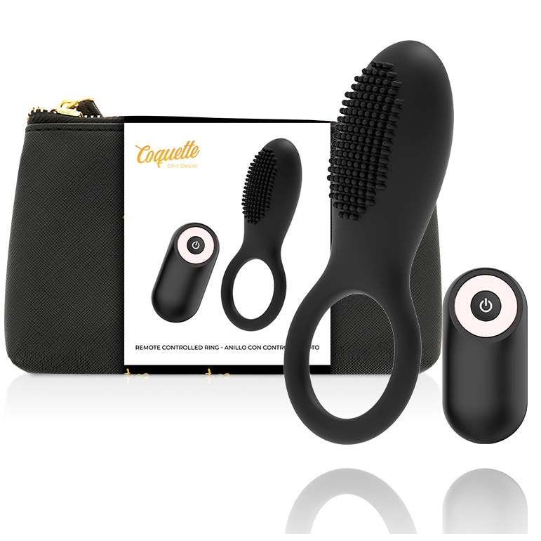 COQUETTE CHIC DESIRE - COCK RING REMOTE CONTROL RECHARGEABLE BLACK/ GOLD - Amore24