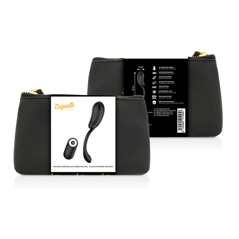 COQUETTE CHIC DESIRE - VIBRATING EGG REMOTE CONTROL RECHARGEABLE BLACK/ GOLD - Amore24