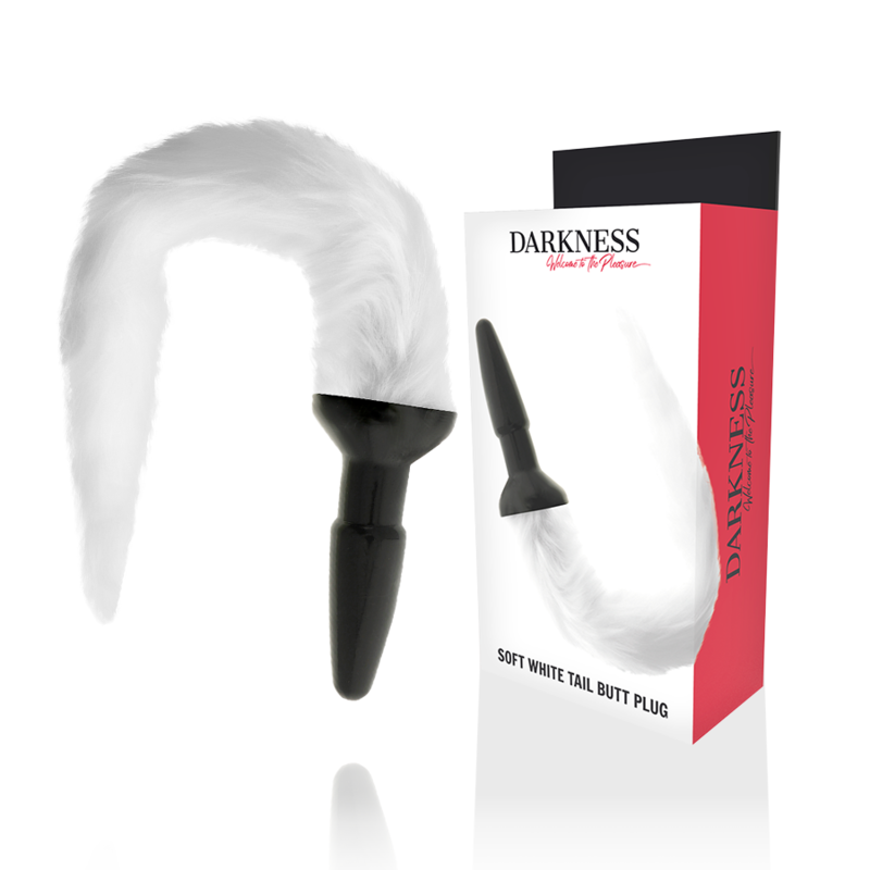 DARKNESS - SILICONE ANAL PLUG WITH WHITE TAIL - Amore24