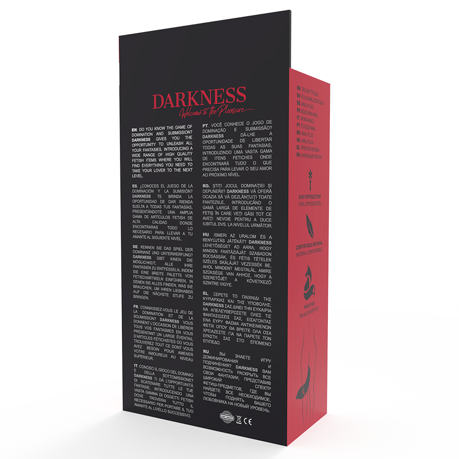 DARKNESS - SILICONE ANAL PLUG WITH WHITE TAIL - Amore24