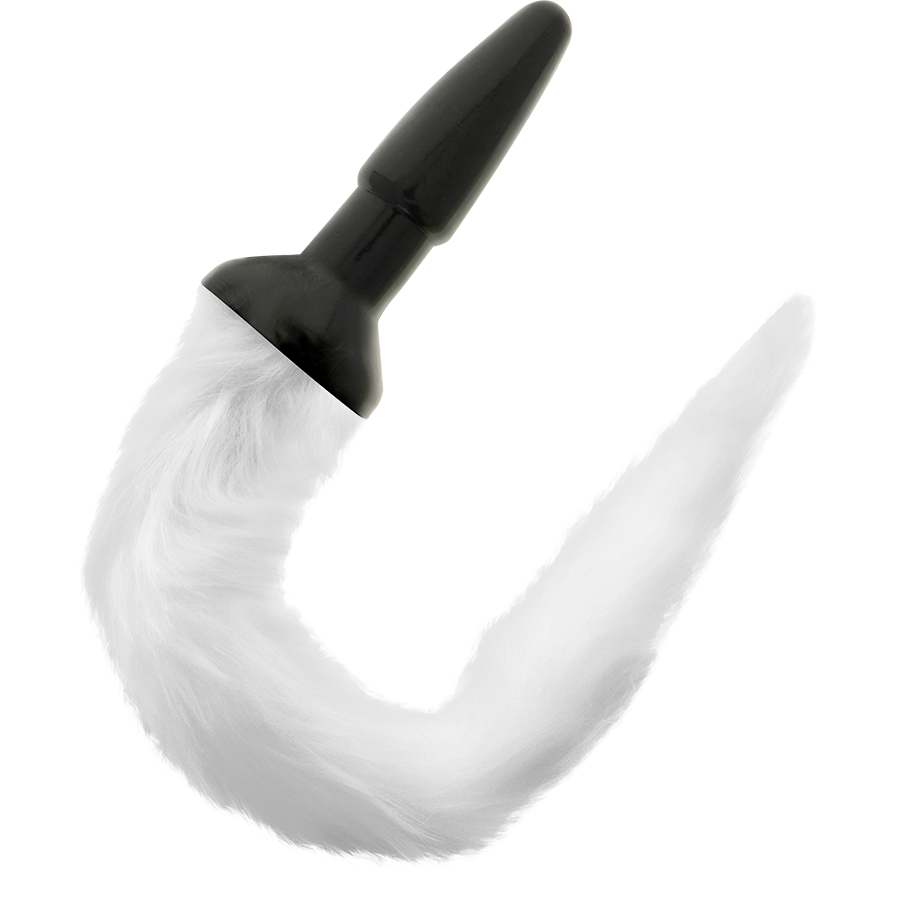 DARKNESS - SILICONE ANAL PLUG WITH WHITE TAIL - Amore24